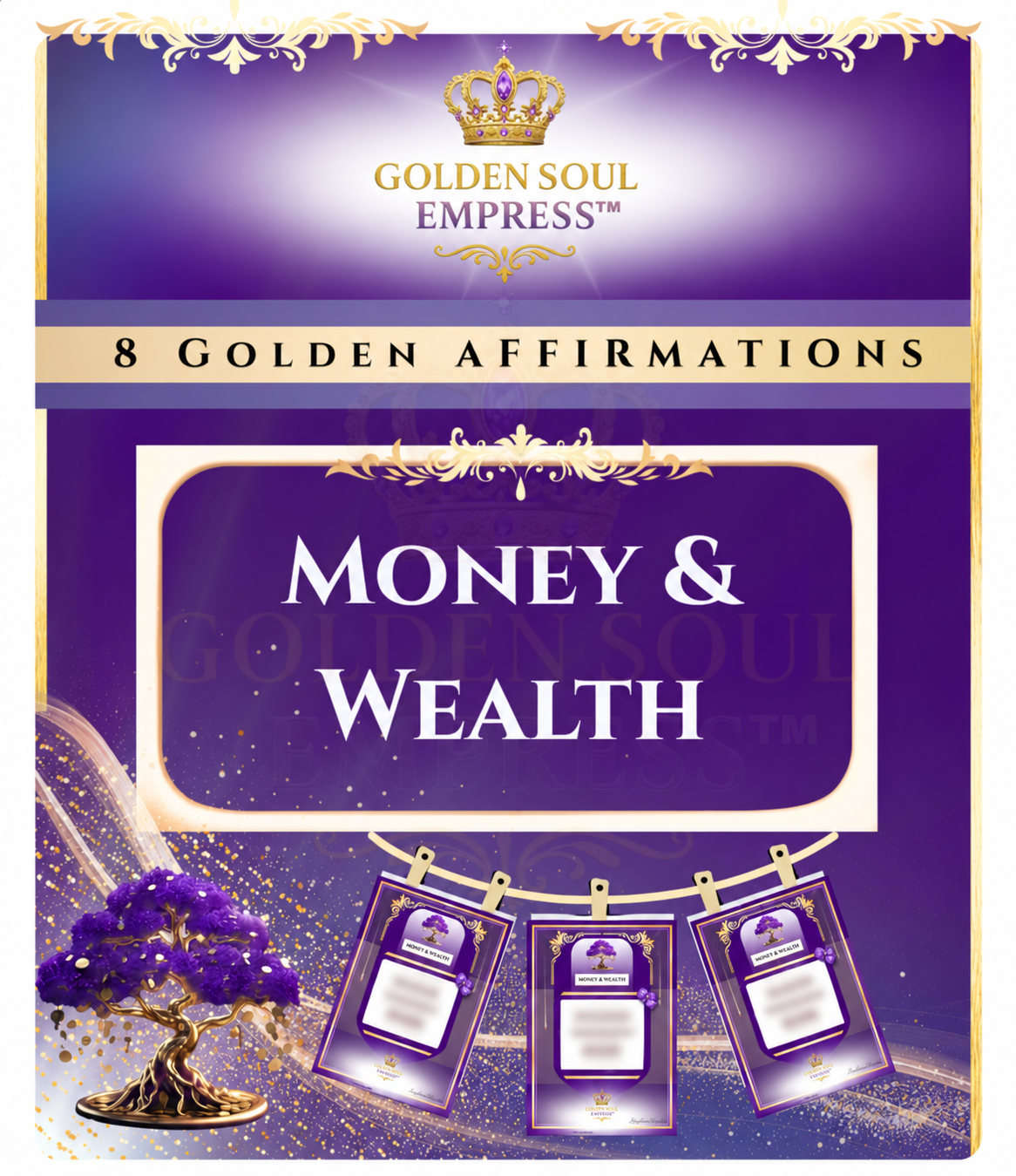 Money & Wealth Abundance Affirmations for prosperity, financial confidence, abundance, wealth mindset, and receiving by Golden Soul Empress™