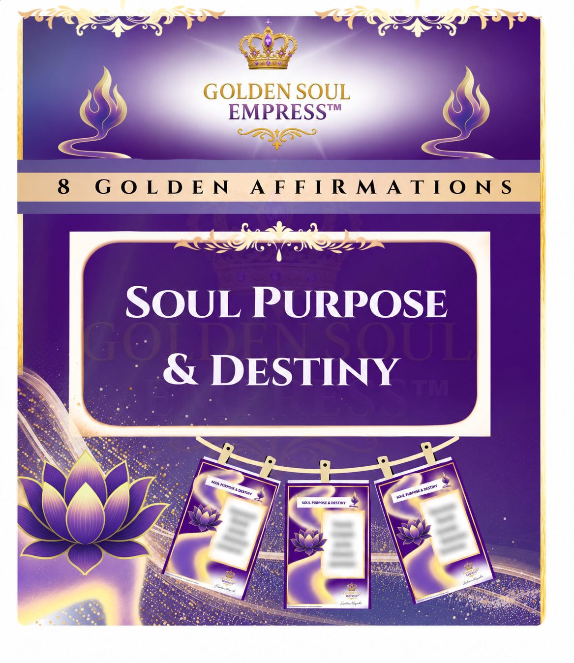 Soul Purpose & Destiny Affirmations for purpose, clarity, meaningful direction, personal fulfilment, and embracing your unique path by Golden Soul Empress™
