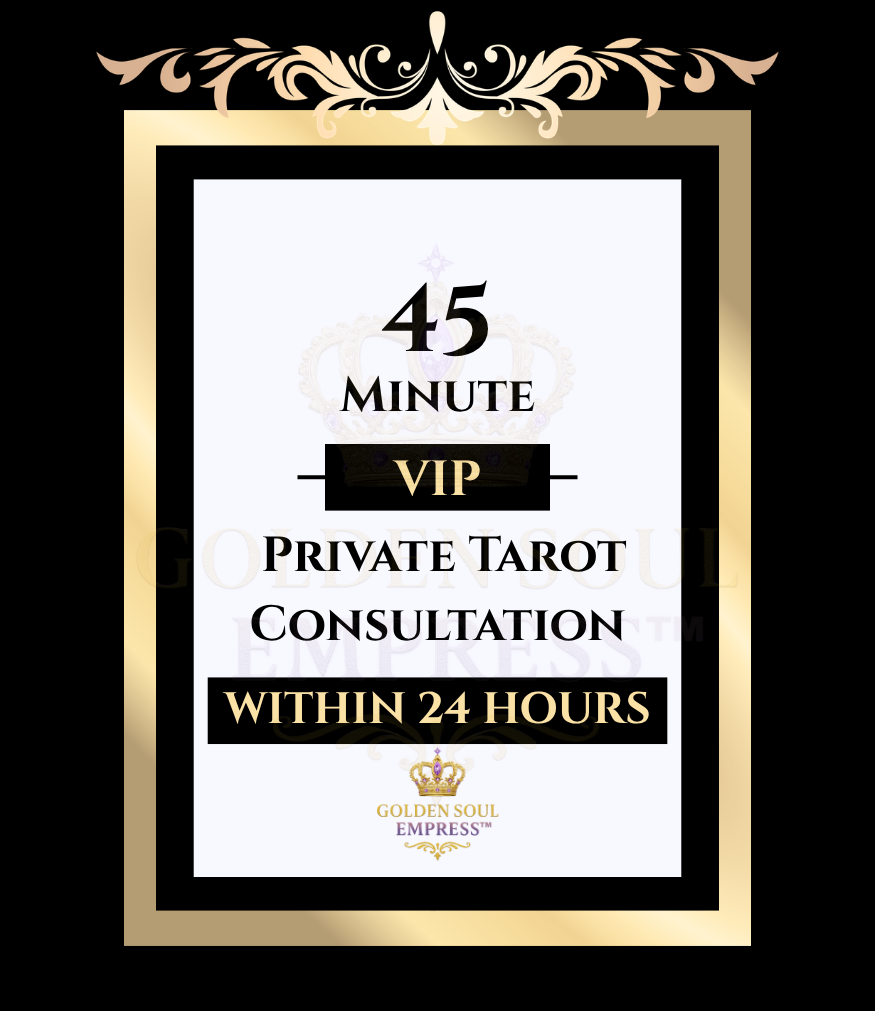 VIP tarot consultation in depth reading patterns insight · Golden Soul Empress™
